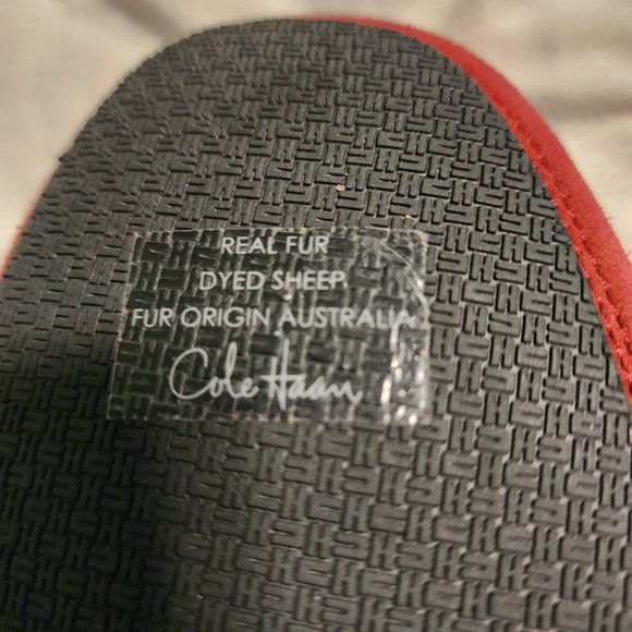 NEW REAL FUR LINED SUEDE COLEHANN SLIPPERS, SIZE 9 1/2 main image 5
